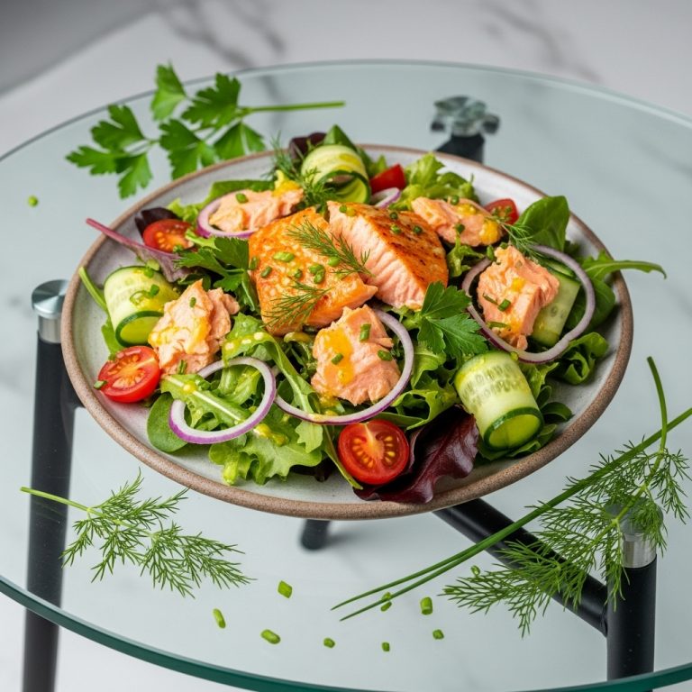 Vitality Salmon Salad with Zesty Lemon Dressing