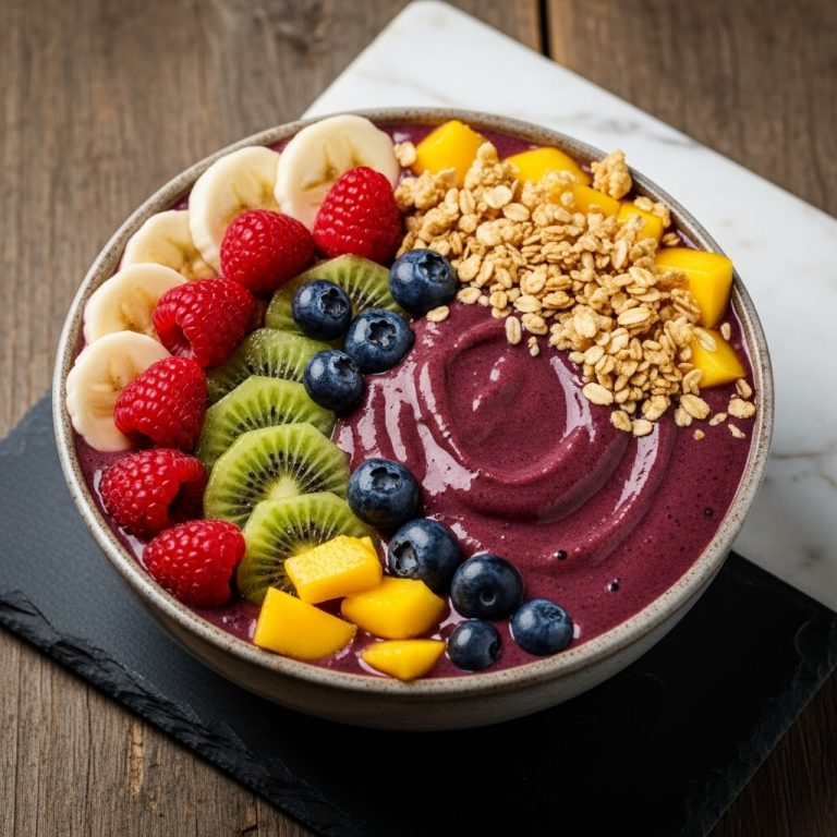 Vitality Smoothie Bowl with Seasonal Fruits and Coconut Granola