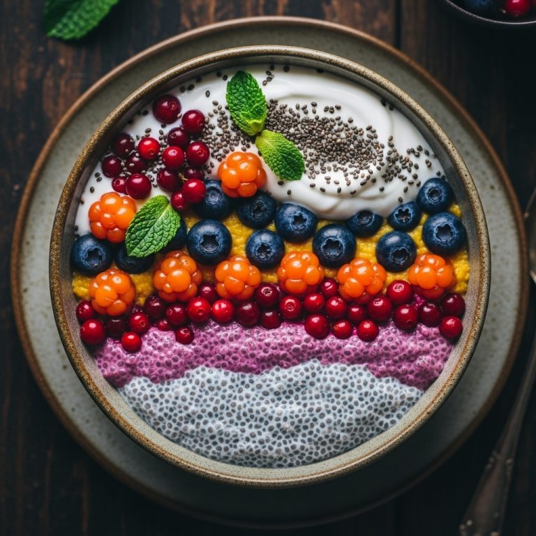 Whimsical Vegan Nordic Berry Chia Pudding