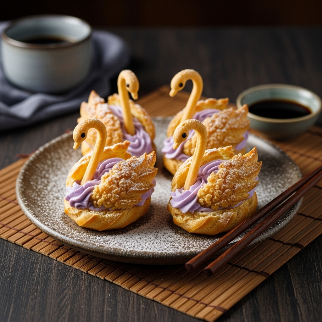 Whispers of Lavender Honey Choux Swans