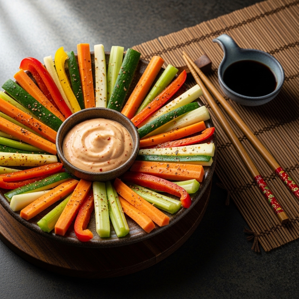 “Zesty Cajun Veggie Sticks with Spicy Aioli”