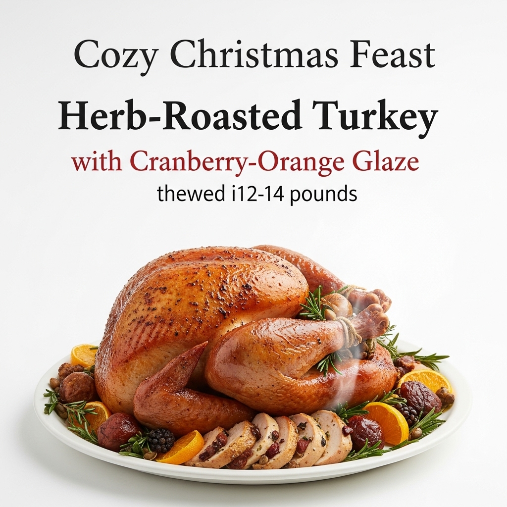 A Cozy Christmas Feast: Herb-Roasted Turkey with Cranberry-Orange Glaze