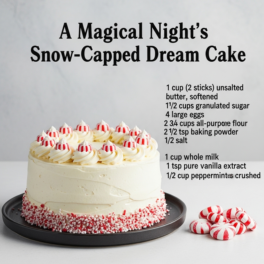 A Magical Night’s Snow-Capped Dream Cake