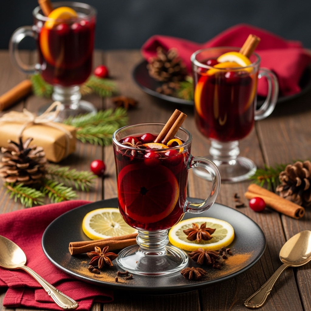 A Taste of Winter Wonderland – Mulled Wine with Cranberry-Cinnamon Syrup