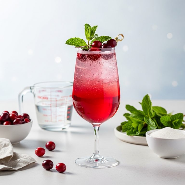 A Touch of Winter Wonderland – A Festive Cranberry Mint Fizz