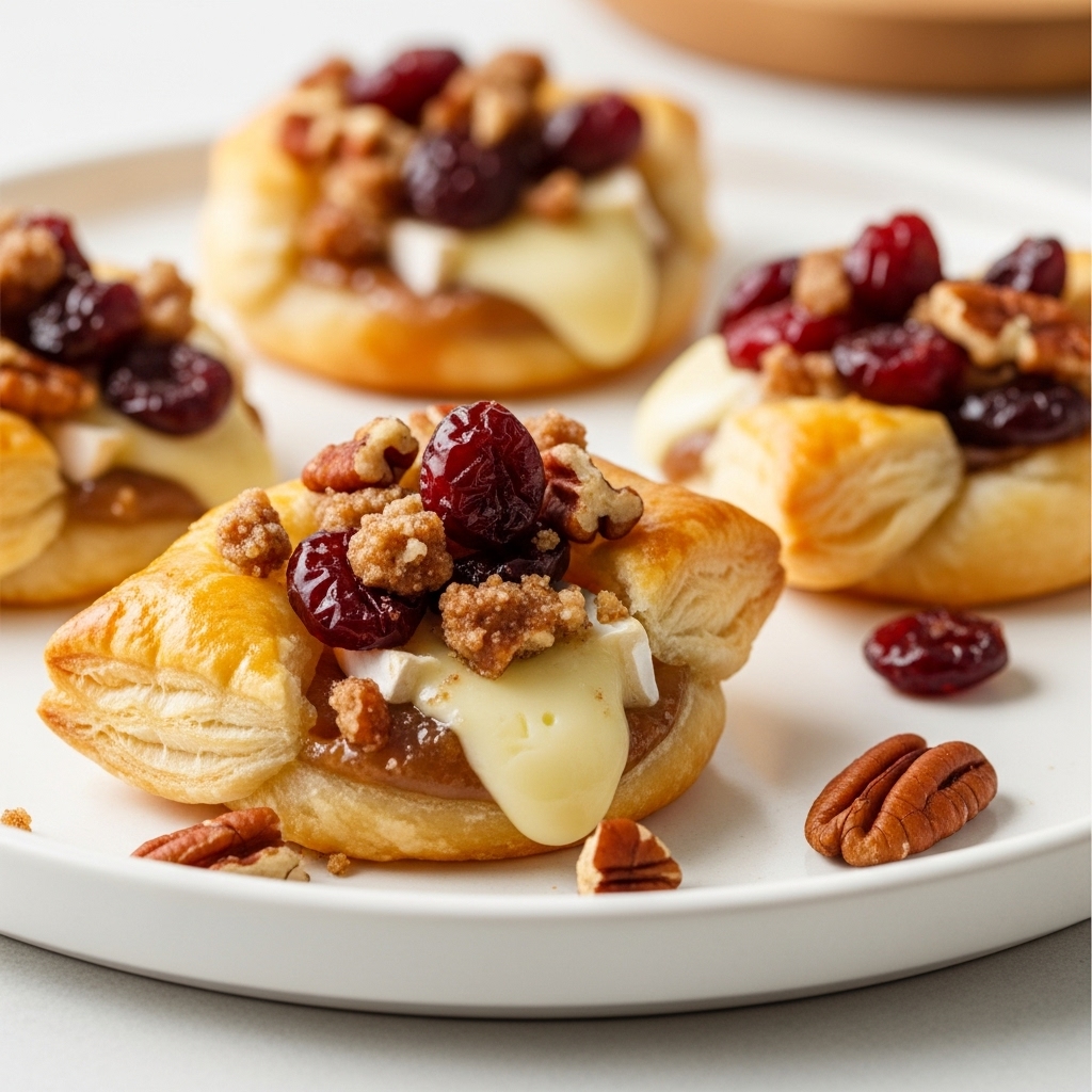 Cozy Cranberry Brie Bites with Pecan Crumble