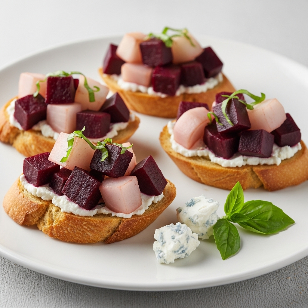 Cozy Winter Root Vegetable Crostini with Herbed Goat Cheese
