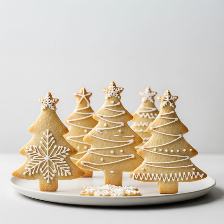 Snowflake Cookie Trees with Royal Icing