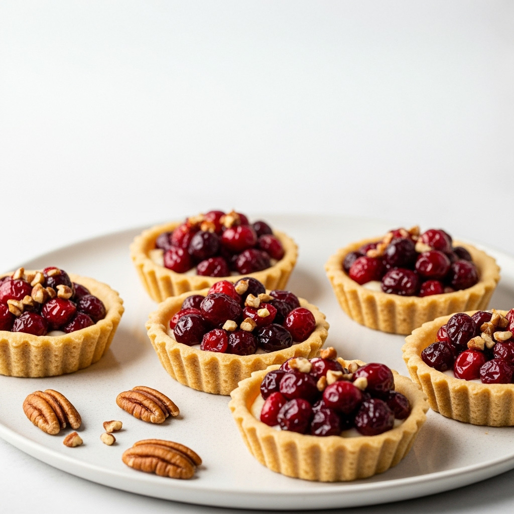 **Snowflake Cranberry-Pecan Tarts**
