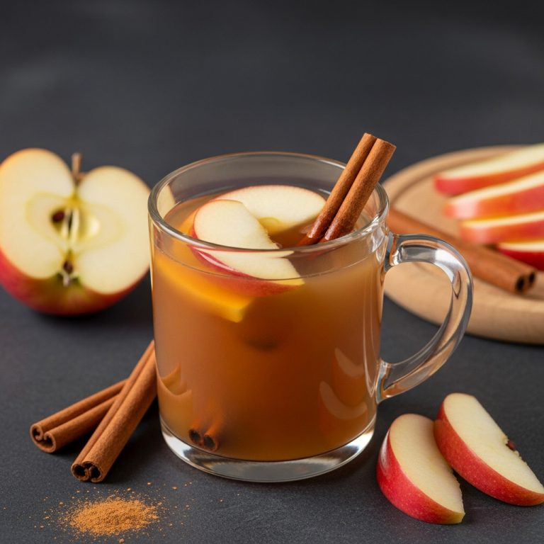 Warm Spiced Apple Cider with Cinnamon Sticks