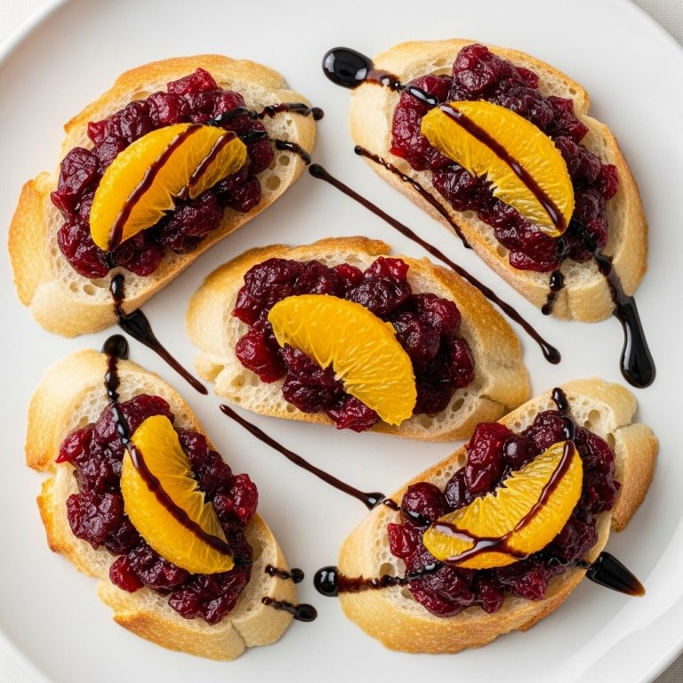 Winter Wonderland Bruschetta with Cranberry-Orange Compote and Balsamic Glaze